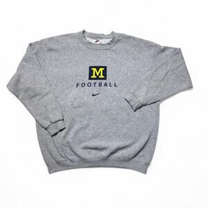 Nike Football Michigan Wolverines Vintage 90s USA made Grey Sweatshirt XL